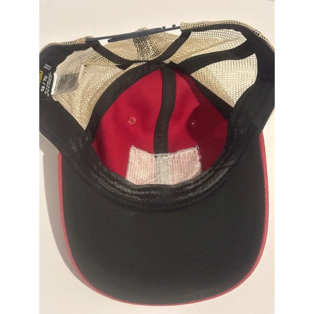 Cabelas Snapback Hat Adjustable Mesh Back Cap‎ Red Baseball Hunting